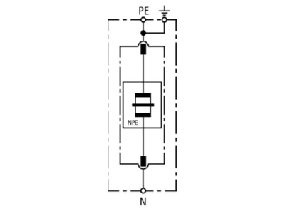 Circuit diagram 1 Dehn DGPH M 255 Lightning arrest for power supply 100kA
