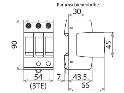 Mazeichnung 1 Dehn DG M YPV SCI 1200 UeS Ableiter DEHNguard