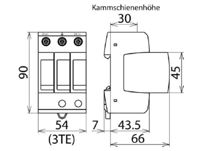 Mazeichnung 3 Dehn DG M YPV SCI 1200 UeS Ableiter DEHNguard