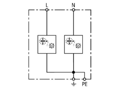 Circuit diagram 1 Dehn DSH TN 255 Combined arrester for power systems
