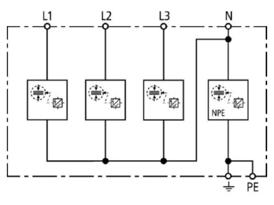 Circuit diagram 3 Dehn DSH TT 255 Combined arrester for power systems
