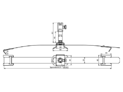 Dimensional drawing 3 Dehn 123 110 Rod holder for lightning protection