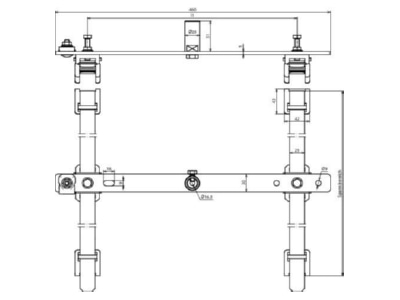 Dimensional drawing 1 Dehn 123 116 Rod holder for lightning protection

