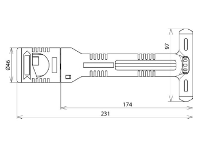 Dimensional drawing 1 DEHN 597 220 Cable stripper 20mm 19mm 
