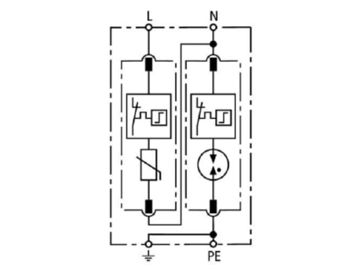 Circuit diagram 1 Dehn DG M TT 2P 320 Surge protection for power supply
