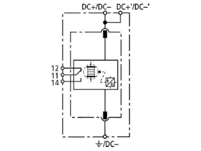 Circuit diagram 1 Dehn DSE M 1 242 FM Lightning arrest for power supply 25kA
