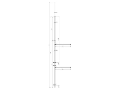 Dimensional drawing 1 Dehn 105 455 Set for earthing lightning protection

