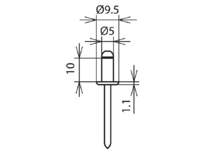 Dimensional drawing 1 Dehn 528 610 Blind rivet 9 5x10mm
