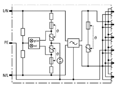 Circuit diagram 1 Dehn SFL PRO 6X 19 Surge protection for signal systems
