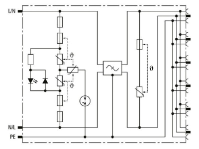 Circuit diagram 3 Dehn SFL PRO 6X 19 Surge protection for signal systems
