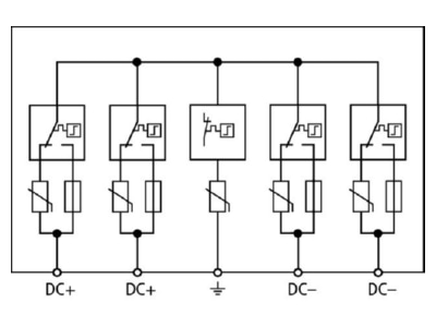 Schaltbild 2 Dehn DCU YPV SCI 1000 2M Mehrpoliger Photovoltaik Ueberspannungs Ableiter Typ 2 DEHNcube