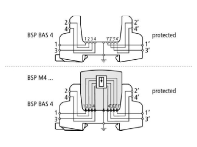 Schaltbild 1 Dehn BSP BAS 4 Basisteil f  Blitzductor XT SP