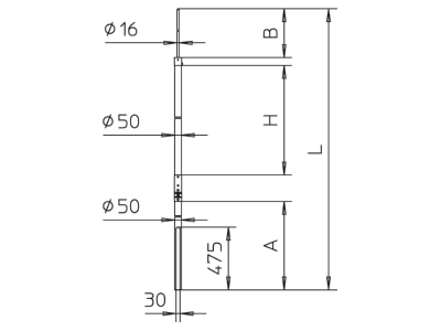 Dimensional drawing 2 OBO isFang IN A10000 Interception rod

