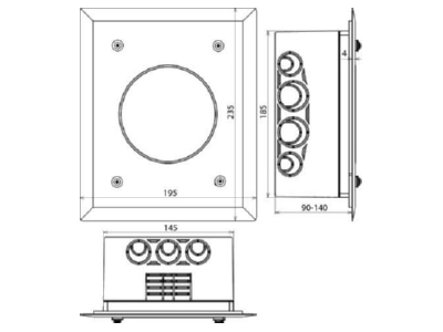 Dimensional drawing 2 Dehn TSK WDVS 180X 476050 Inspection housing TSK WDVS 180X476050
