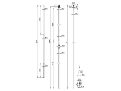 Dimensional drawing 3 Dehn HVI PO 27 L6  819433 Wire for lightning protection 5 6mm HVI PO 27 L6 819433