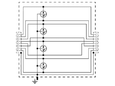 Circuit diagram 1 Dehn DPA M CLD RJ45B 48 Surge protection for signal systems
