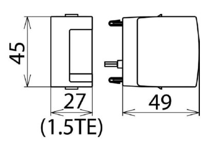 Dimensional drawing Dehn DG MOD E DC 900 Surge protection for power supply