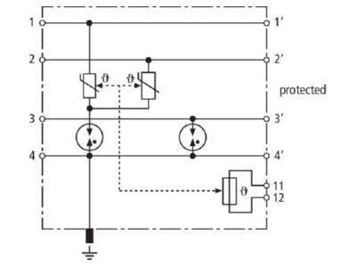 Circuit diagram 1 Dehn DVR 2 BY S 150 FM Lightning arrester for signal systems
