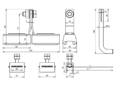 Mazeichnung 2 Dehn EX BRS 500 Bandrohrschelle f  Ex Bereich