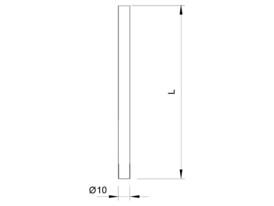 Dimensional drawing 1 OBO AF RD 10 V4A Connecting vane for lightning protection
