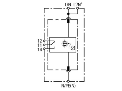 Circuit diagram 1 Dehn DB M 1 320 FM Lightning arrest for power supply 25kA
