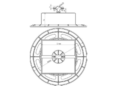 Dimensional drawing 2 Dehn DLH ZS 20 23  253229 Roof holder for lightning protection DLH ZS 20 23 253229
