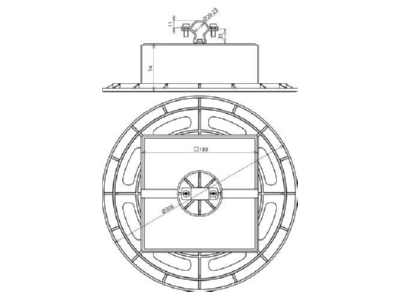 Dimensional drawing 3 Dehn DLH ZS 20 23  253229 Roof holder for lightning protection DLH ZS 20 23 253229