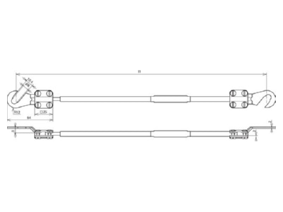 Dimensional drawing 1 Dehn EL16L6 05M 2KSO 8 10 Earthing conductor
