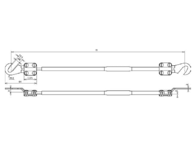 Dimensional drawing 2 Dehn EL16L6 05M 2KSO 8 10 Earthing conductor
