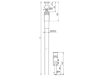 Dimensional drawing 1 Dehn HVIRIV75 20 L6M SW M Wire for lightning protection 5mm
