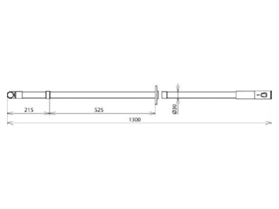 Dimensional drawing 1 Dehn IS T 36 ZK STK 1300 Accessories for high voltage safety
