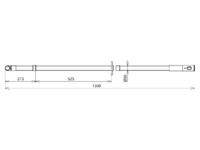 Dimensional drawing 3 Dehn IS T 36 ZK STK 1300 Accessories for high voltage safety
