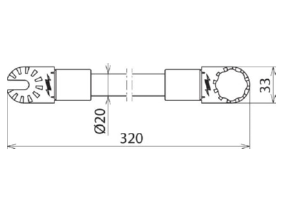 Dimensional drawing 3 Dehn ISV 320 ZK MS Accessory for high voltage safety