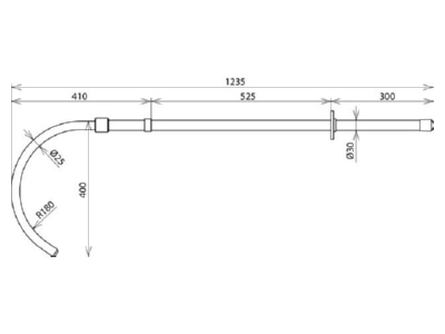 Mazeichnung 1 Dehn RST 36 1000 Rettungsstange L1000mm
