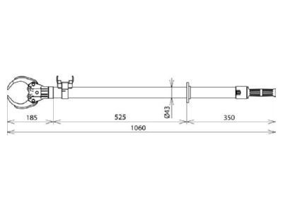 Dimensional drawing 1 Dehn SZ HH 1060 Operating rod
