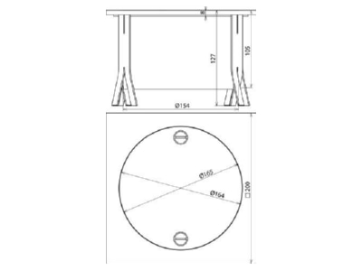 Mazeichnung 3 Dehn UFTSK200X200X105 V2A UF Trennstellenkasten NIRO 200x200x105mm