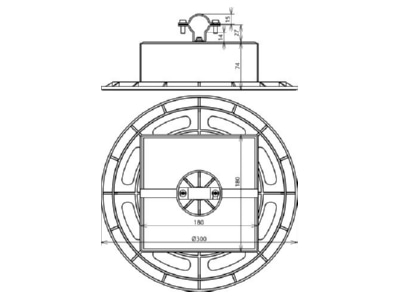 Dimensional drawing 1 DEHN DLH ZS 27 V2A 253333 Roof holder for lightning protection DLH ZS 27 V2A253333
