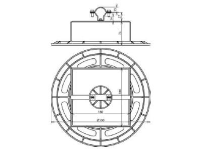 Dimensional drawing 2 DEHN DLH ZS 27 V2A 253333 Roof holder for lightning protection DLH ZS 27 V2A253333