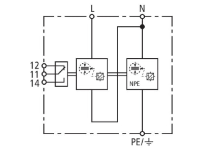 Circuit diagram 1 Dehn DSH TT 2P 255 FM Combined arrester for power systems
