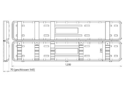 Mazeichnung 1 Dehn KKL PHE3 L Kunststoffkoffer leer