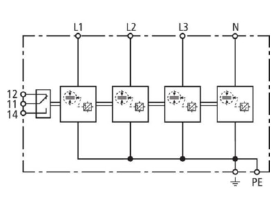 Circuit diagram 2 Dehn DSH B TNS 255 FM Combined arrester for power systems
