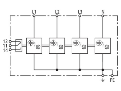 Circuit diagram 3 Dehn DSH B TNS 255 FM Combined arrester for power systems
