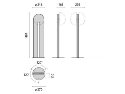 Product image Performance in Light 000500 Light pole aluminium 0 89m
