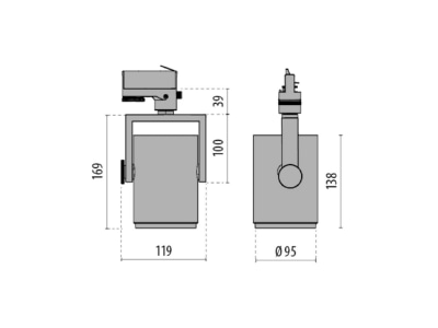 Dimensional drawing Performance in Light 8425463173480 Downlight spot floodlight 1x17W
