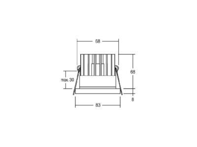 Mazeichnung Brumberg 12270173 LED Einbauleuchte 500mA 3000K  IP54