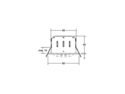 Dimensional drawing Brumberg 12463153 Downlight spot floodlight 1x6W   LED recessed light 350mA round  nickel  d2w 
