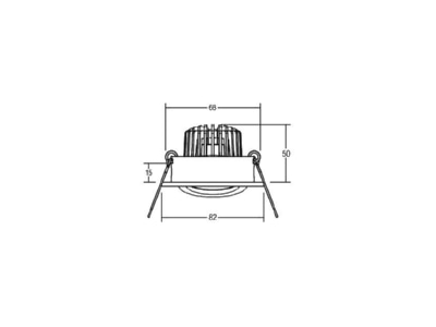 Dimensional drawing Brumberg 12643633 Downlight spot floodlight 1x6W