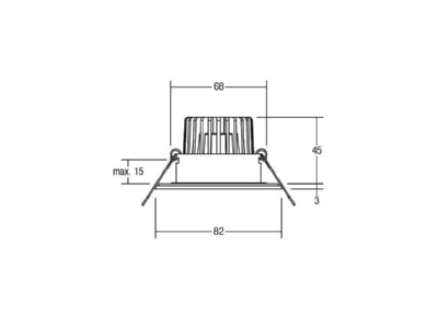 Mazeichnung Brumberg 13004223 LED Einbauleuchte 350mA 3000K V4A IP54