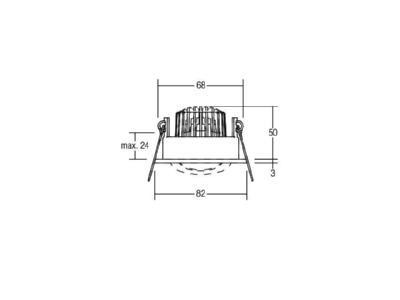 Mazeichnung Brumberg 33353023 LED Einbaustrahler 230V 3000K IP65  chrom