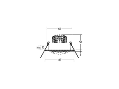 Dimensional drawing Brumberg 38141023 Downlight spot floodlight 1x6W

